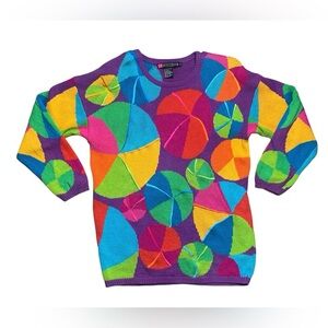 Vintage I.B. Diffusion Sport 90’s colorful beachball knit artsy sweater M